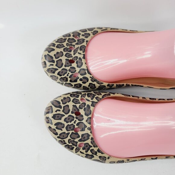 Crocs Kadee Women's Tan Brown Leopard Print Slip On Ballet Flats Size US 8 - Picture 3 of 7